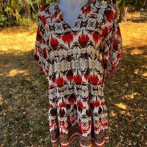 Umgee Bohemian earthy  Women's tunic / mini dress M